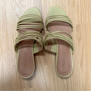 *EUC* Madewell "Meg" Multi Strap Flat Sandal - Lemongrass - Size 6.5